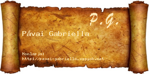 Pávai Gabriella névjegykártya